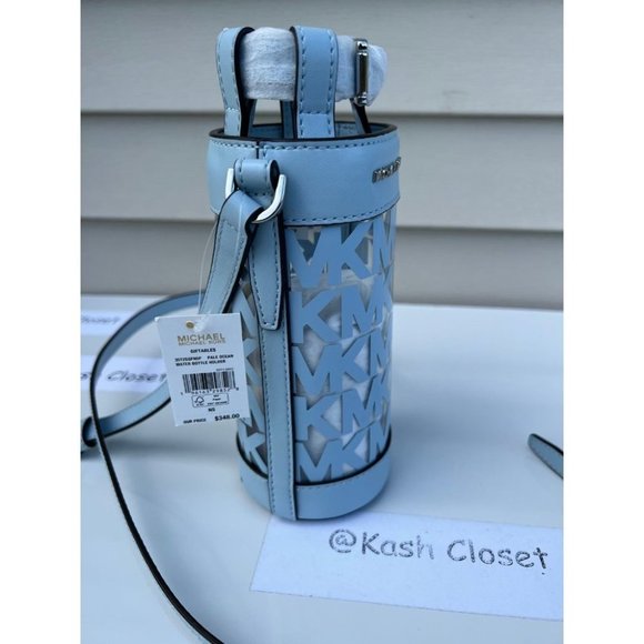 Michael Kors Water Bottle Crossbody Pale Ocean - Picture 3 of 8